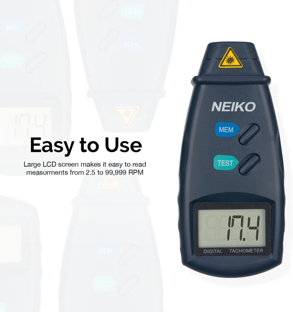 NEIKO 20713A Digital Tachometer, Noncontact Laser Photo Sensor with 2. –  NEIKO®