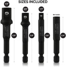 NEIKO 00244A Impact Socket Adapter and Magnetic Bit Holder Set | 4-Piece Set | 1/4-Inch Hex Shank with 1/4, 3/8, 1/2-Inch Drives | CR-V