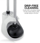 NEIKO 60168A Toilet Plunger Set, 4 Piece, Bonus Mini Sink & Drain Plunger, Toilet Bowl Brush & Caddy, Patented All-Angle Design, Telescopic Aluminum Handle, Bathroom Toilet Brush and Plunger Set