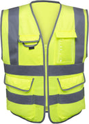 Neiko 53995A X-Large Ultra Reflective Safety Vest with Reflective Stripes & Zipper, Visibility Strips on Neon Yellow for Emergency, Safety Vest for Men and Women, Adult Safety Vest