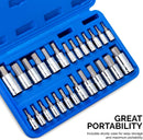 NEIKO 01144A Tamper-Proof Hex Bit Socket Set, 26 Pieces | SAE (5/64-9/16”) and Metric (2-14MM)