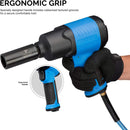 NEIKO 30128A Composite Air Impact Torque Wrench | 1/2-Inch Square Drive | 600 Ft-Lbs. | Twin Hammer | Pneumatic Tool