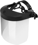 Neiko 53819A Safety Face Shield with Clear Polycarbonate Visor, Adjustable Head Straps, Universal Fit, Protective Plastic Full Face Shield Masks for Grinding, Isolation, and Weed Whacking