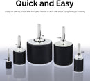 HILTEX 10342 Drum Sander Kit, 26 Pc Set, 1/8 & 1/4" Drive Spindle Sander for Woodworking, Spindle Sander Sleeves & 5 Rubber Sanding Drum for Drill, Sanding Arbor, 1" Drum Sander Paper, 80 & 120 Grit