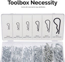 Neiko 50457A Cotter Pin Assortment Kit, 150 Piece Zinc Plated Steel Clips, Small Cotter Pins for Use on Hitch Pin Lock System, Assorted Cotter Pins, Hair Pin Assortment Kit, R Clips