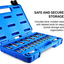 NEIKO 01150A SAE and Metric Hex Bit Socket Set | 20 Pieces | SAE 1/8” – 3/8” | Metric 3mm – 10mm | Two Socket Adapters 1/4" and 3/8” Drive | Industrial S2 Steel Bits | Heavy Duty Cr-V Sockets