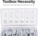 NEIKO 50414A 60 Piece Clevis Pins Assortment Kit, Zinc Construction 3/32”,1/8”, and 5/32” Hole Sizes, 3 Different SAE Sizes, Steel Pin, Single Hole Flat Head Clevis Pins