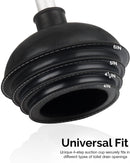 NEIKO 60166A Toilet Plunger with Patented All-Angle Design, Heavy-Duty Toilet Bowl Plunger with Aluminum Handle, Bathroom Necessity , Black, 1-Pack