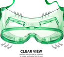 NEIKO 53829A Protective Safety Goggles | Clear Polycarbonate Lens | Impact and Chemical Splash Resistant | Construction, Lab Work, Gun Shooting | Indirect Ventilation | ANSI Z87.1, green (universal)