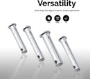 NEIKO 50414A 60 Piece Clevis Pins Assortment Kit, Zinc Construction 3/32”,1/8”, and 5/32” Hole Sizes, 3 Different SAE Sizes, Steel Pin, Single Hole Flat Head Clevis Pins