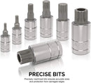 NEIKO 10056A 1/4-Inch, 3/8-Inch & 1/2-Inch Drive XZN Triple Square Spline Bit Socket Set | 10 Piece Set | Cr-V Sockets and S2 Steel Bits
