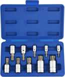 NEIKO 10056A 1/4-Inch, 3/8-Inch & 1/2-Inch Drive XZN Triple Square Spline Bit Socket Set | 10 Piece Set | Cr-V Sockets and S2 Steel Bits