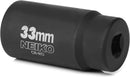 NEIKO 02524A 33mm Socket | 1/2” Drive Deep Impact Socket | Spindle & Axle Nut Socket | 12 Point |Chrome Molybdenum Cr-Mo |Deep Well Hub | Triple Square | Axle Shaft Nut Remover