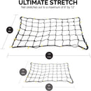 NEIKO 50971A 4'x6' Super Duty Small Cargo Net¸ Bungee Cargo Net, 16 Pcs Detachable hooks, 4 Carabiners, Small 4"x4" Mesh Protects Small Items, Cargo Net For SUV, ATV/UTV, RV, Pickup Truck Bed, Trailer