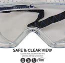 Neiko 53874A Clear Protective Lab Safety Goggles Chemistry, Scientific, Construction Goggles, Contractor Work, Woodworking, Anti-Fog and Splash, Includes Ventilation and for Men and Women