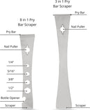 NEIKO 00250A Pry Bar Set, 2 Pc Stainless Steel Flat Bar Crowbar, Hex Wrench, Small Pry Bar, 6-1/2” Mini Crow Bar & 9-1/2” Pry Tool, Molding, Scrape, Nail, Baseboard Trim Puller, & Prop Bottle Opener