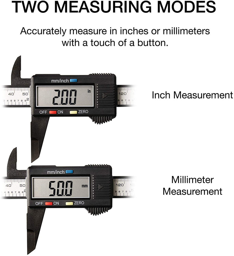 NEIKO 01417A 6” Digital Caliper | Electronic Measuring Tool | Range of 0-6”or 0-150mm | Inch and Millimeters | Large LCD Display | External and Internal Measuring Jaw | Zero Setting and Auto Off