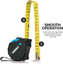 NEIKO 01596A Tape Measure 16' (5M) Maximum Length | SAE/Metric Dual-Side Markings | 1" Nylon Coated Steel Blade | True Zero Dual Magnetic Hooks | Impact Resistant ABS Housing