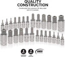 NEIKO 01144A Tamper-Proof Hex Bit Socket Set, 26 Pieces | SAE (5/64-9/16”) and Metric (2-14MM)