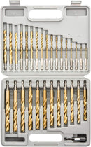 TOOLUXE 10055L Hex Shank Drill Bit Set, 30 Pc, Titanium Coated Metal Drill Bits, Quick Change Design, Small Drill Bits from 1/16" - 1/2" Large Drill Bits, High Speed Steel Impact Driver Drillbits