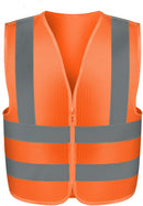 Neiko 53944A High-Visibility Safety Vest with Reflective Strips for Emergency, Construction, and Safety Use, Neon Orange, Medium