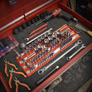 TOOLUXE 03966L Universal Socket Holder Organizer Tray | 80 Piece | 1/4", 3/8" and 1/2" Multi Drive | Nickel Plated Steel Clips
