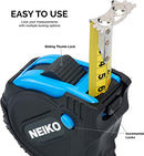 NEIKO 01596A Tape Measure 16' (5M) Maximum Length | SAE/Metric Dual-Side Markings | 1" Nylon Coated Steel Blade | True Zero Dual Magnetic Hooks | Impact Resistant ABS Housing