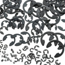 NEIKO 50455A E-Clip Assortment Set | 300 PCS, 9 SAE Sizes, Heat Treated External Retaining Clips, 1/16" - 7/8 Inch | High Carbon Steel Circlip Kit, Anti Walk Washers, Retaining Rings