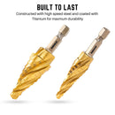 NEIKO 10172A Step Drill Bits with 4-Flute Spiral-Grooved Design Step Bit &1/4-Inch Hex Shanks, Step Drill Bit Set for Metal, Quick-Change Step Up Drill Bit for Metal, Unibit Step Drill Bit Metal