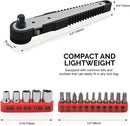 Neiko 03043A Right Angle 1/4-Inch Dual-Drive Head Mini Ratchet Wrench Screwdriver Bit and Socket 17-Piece Set | CR-V Steel