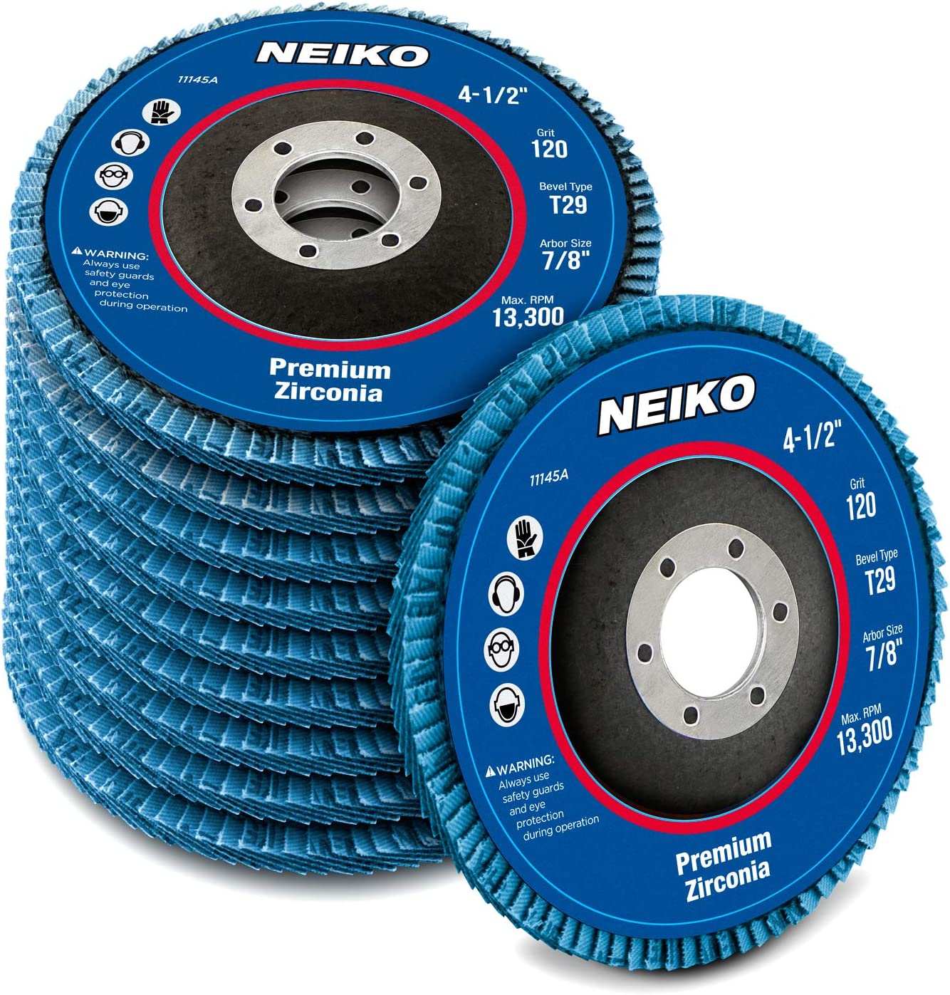 NEIKO 10 Pack Zirconia Flap Discs 4-1/2 for Angle Grinder – NEIKO®