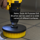 NEIKO 00321A Drill Brush Set, 9-Piece All-Purpose Scrub Brush for Cleaning & Car Detailing Attachments, Scrub Brushes with Extended-Reach, Drill Brush Attachment, Tile Brush Cleaner, Power Scrubber