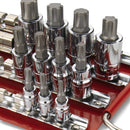 TOOLUXE 03966L Universal Socket Holder Organizer Tray | 80 Piece | 1/4", 3/8" and 1/2" Multi Drive | Nickel Plated Steel Clips