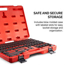 NEIKO 02471A Impact Socket Set, 3/8” Drive, 67 Piece, Metric and Standard Master Socket Set with Shallow & Deep Sockets, Ratchet, Swivel Sockets, Extension Bars, Adapters, Cr-V & Cr-Mo