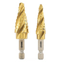 NEIKO 10172A Step Drill Bits with 4-Flute Spiral-Grooved Design Step Bit &1/4-Inch Hex Shanks, Step Drill Bit Set for Metal, Quick-Change Step Up Drill Bit for Metal, Unibit Step Drill Bit Metal