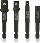NEIKO 00244A Impact Socket Adapter and Magnetic Bit Holder Set | 4-Piece Set | 1/4-Inch Hex Shank with 1/4, 3/8, 1/2-Inch Drives | CR-V
