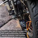 NEIKO 52908A Motorcycle Locks Anti Theft with Alarm, Motorcycle Disc Lock with Alarm, Disk Lock Anti-Theft Motion Sensor, Security Lock Brake, Universal Alarm Lock for Motorcycles, Bicycles & More