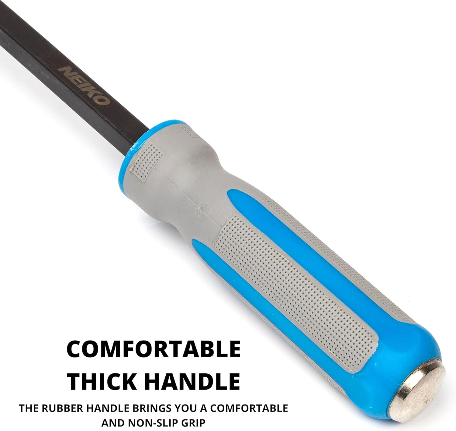 Heavy-Duty Angled Tip Pry Bar Set – 8”, 12” & 17.5”, Go-Through Striking Cap (3-Piece)