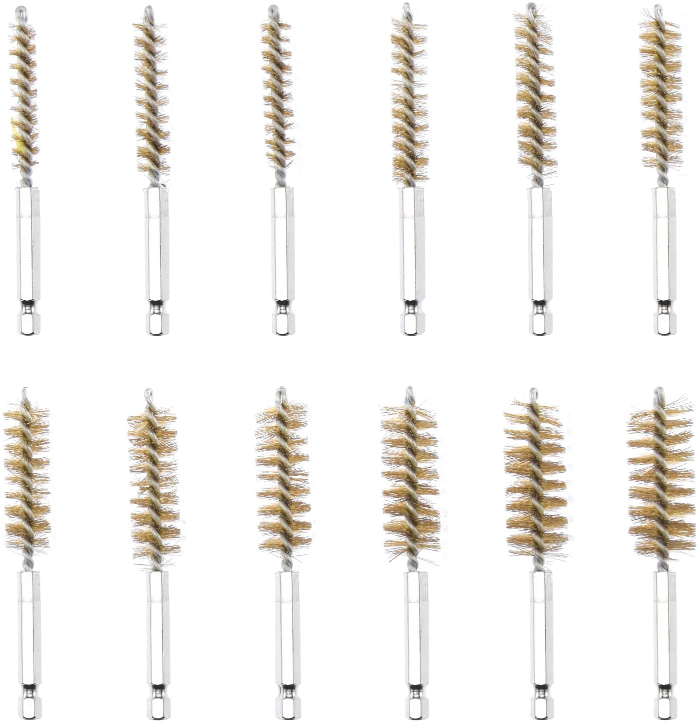 Wire Brush Drill Attachments with 1/4" Hex Shank, SAE & MM Brushes Assortment (38-Piece)