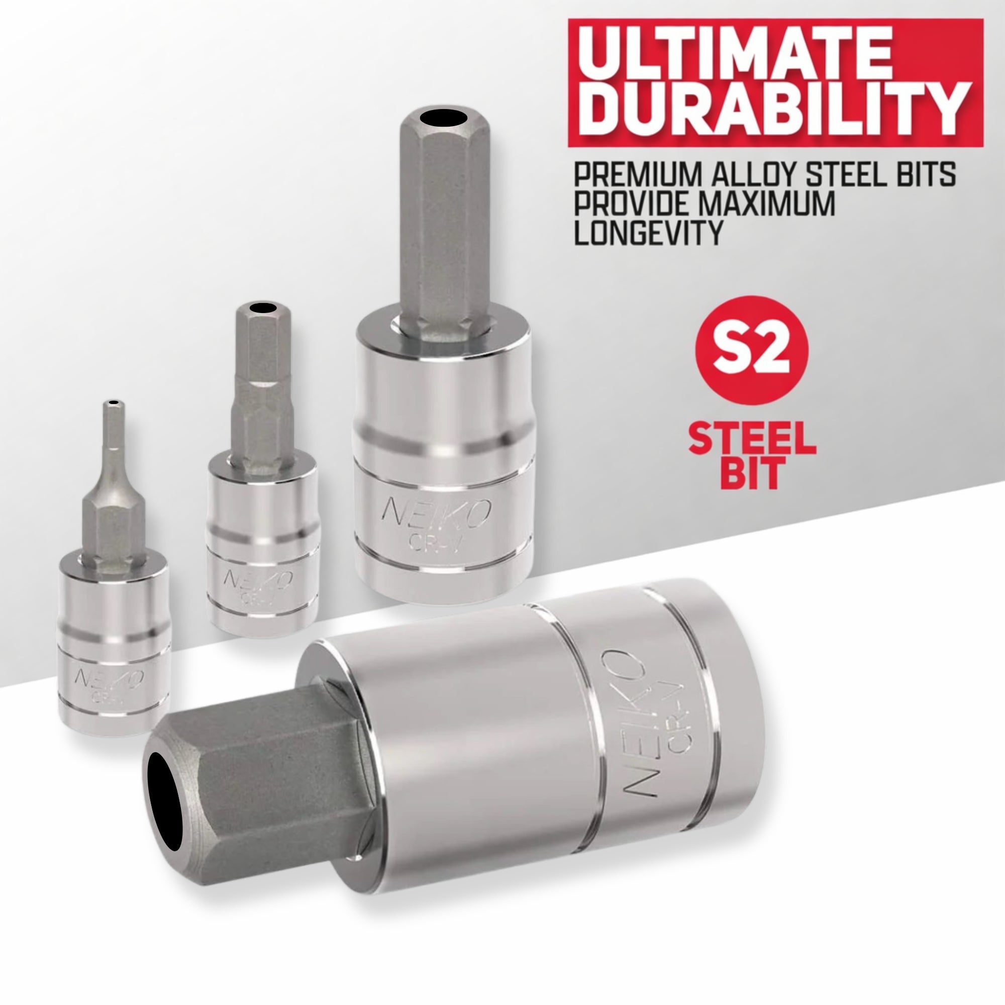 Tamper-Proof Hex Bit Socket Set SAE (5/64-9/16”) & Metric (2-14MM) (26-Piece)