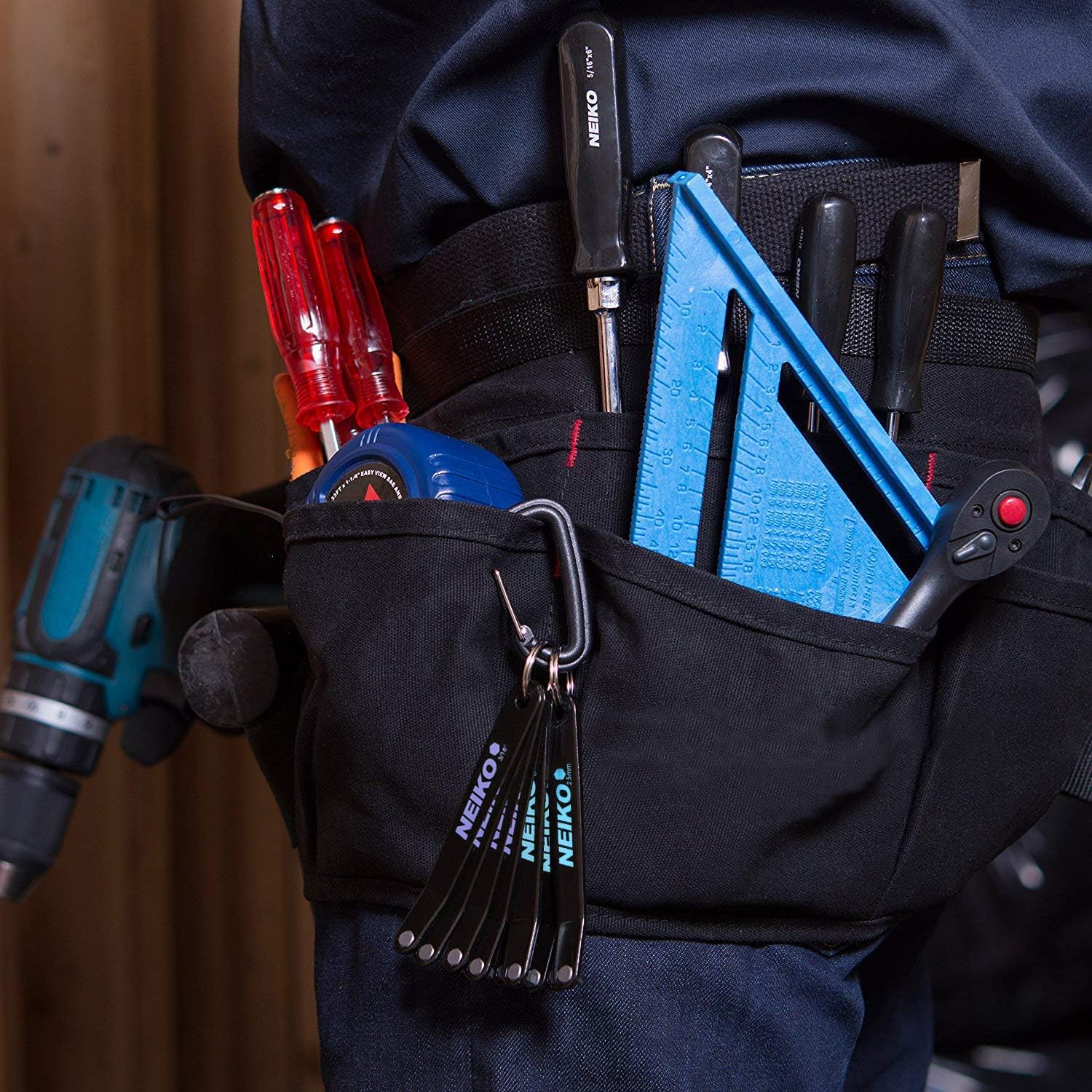 Ultra Low Profile Offset Hex Screwdriver Set Heavy Duty S2 Steel Construction, SAE & Metric (10-Piece)