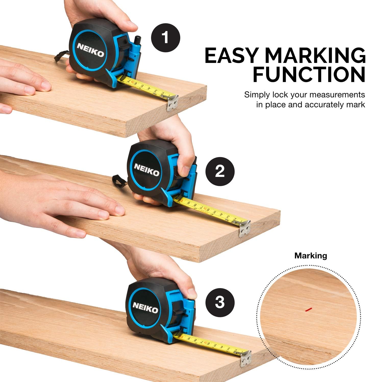 SAE & Metric Tape Measure – 25 ft (7.5 m), Magnetic Hook