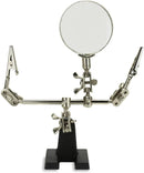 NEIKO 01902 Adjustable Helping Hand with Magnifying Glass, Soldering Station Stand with Dual Alligator Clips and a Heavy Base (Pack of 36), Chrome