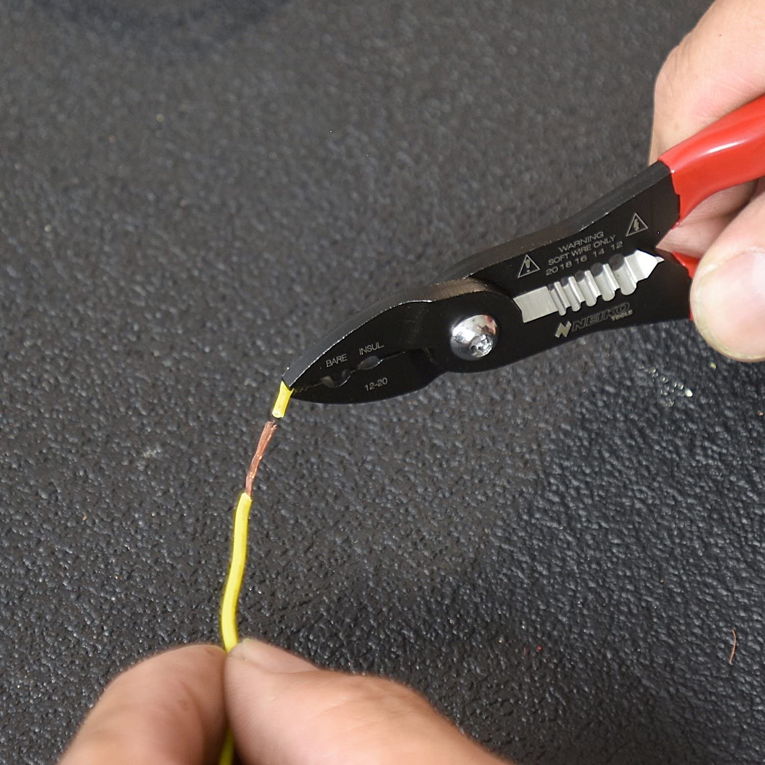 Compact 4-in-1 Wire Stripper — Crimper, Cutter, Gripper, 12–20 AWG