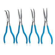 Long-Nose Plier Set — 11" Long Reach, Straight/45°/90°/S-Curve (4-Piece)