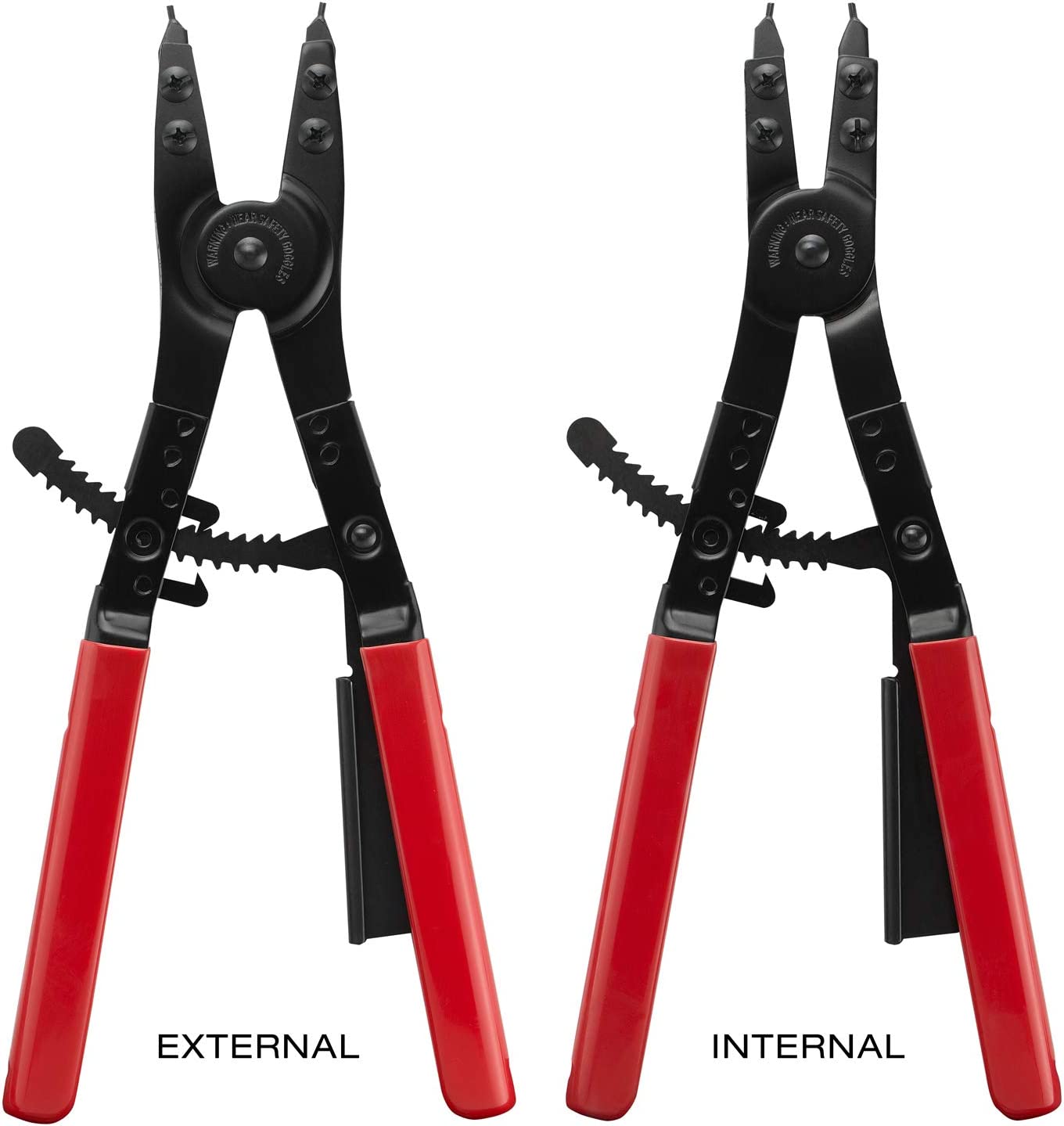 Heavy-Duty 16" Snap Ring Plier Set — Internal & External, Interchangeable Tips (2-Piece)