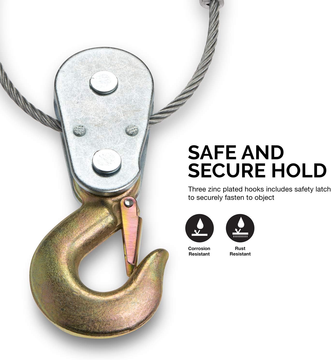 NEIKO 02256A Come Along Winch, 5-Ton (10,000 Lbs) Pulling Capacity, 10Ft, 3 Hook, Heavy Duty Power Cable Come Along Tool with Dual Gears, Hand Winch Cable, Automotive Hoist Winch Puller, Recovery Gear