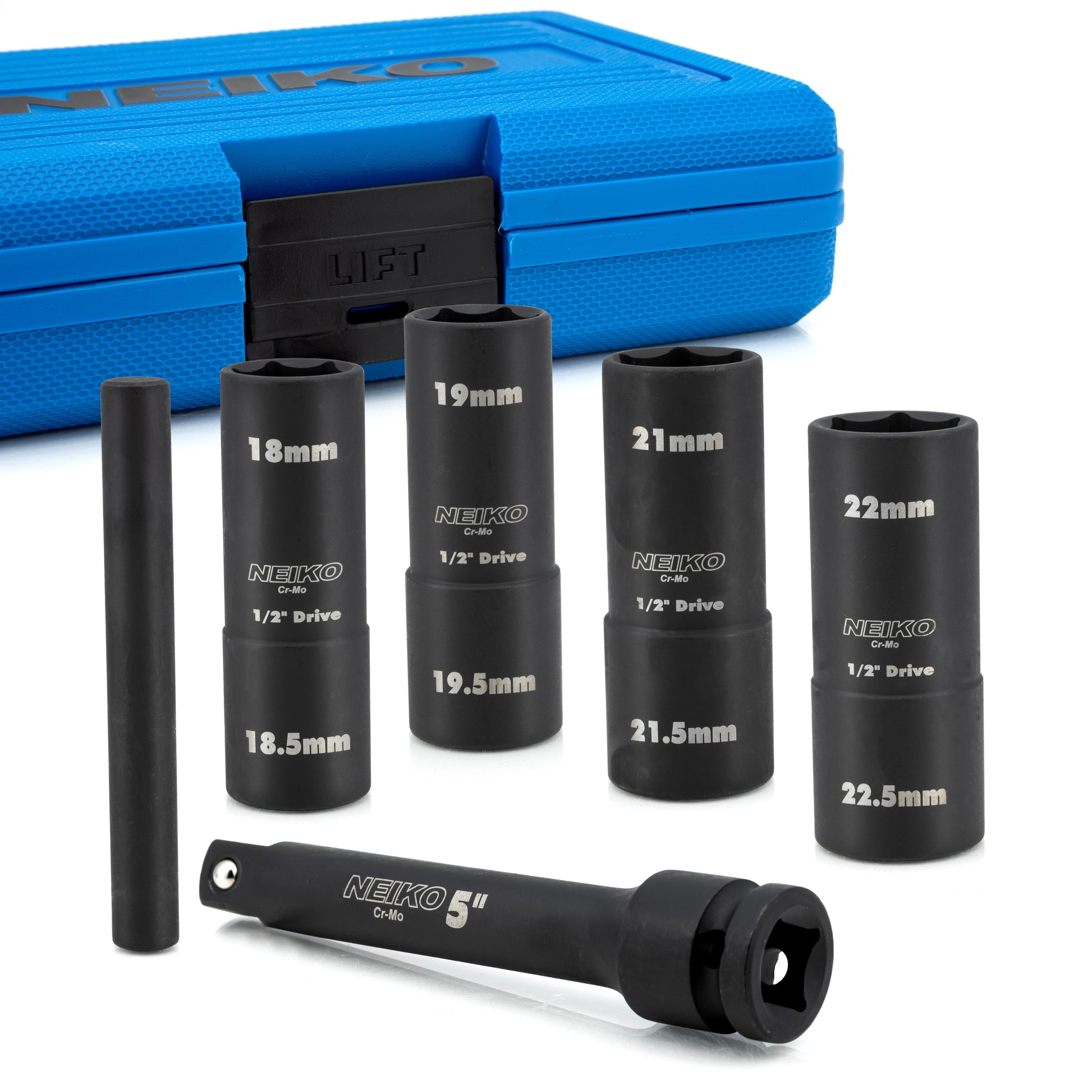 GHRTGR-1/2" Lug Nut Socket Set, 5Pcs Impact Flip Socket Set, CR-MO