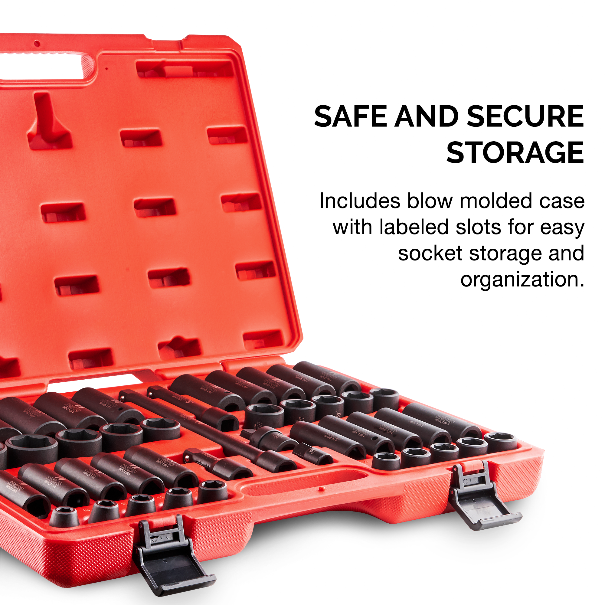 1/2" Drive Impact Socket Set — Metric, Deep & Shallow, 9–32 mm (45-Piece)