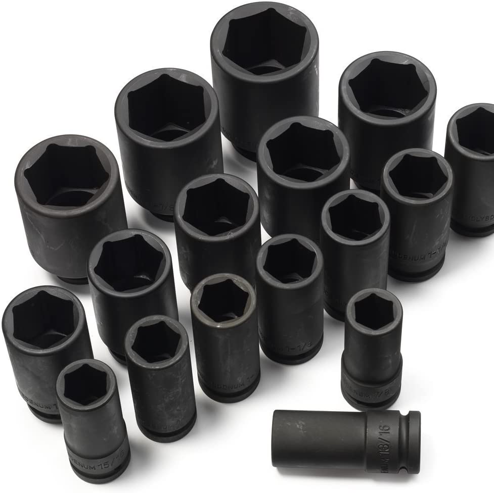 3/4"-Drive Deep Impact Socket Set, SAE Sizes 7/8" to 2" (22-Piece)